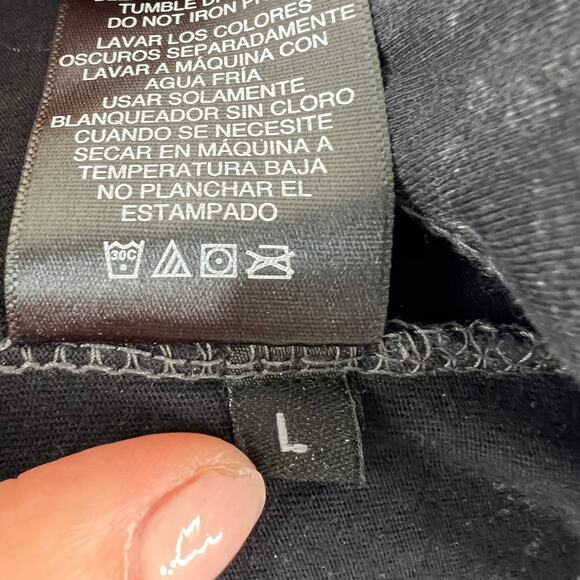 NORMA KAMAL Gray Organic Cotton Top Long Sleeve Deep V-Neckline Size L Large - Picture 10 of 10